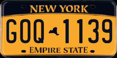 NY license plate GOQ1139