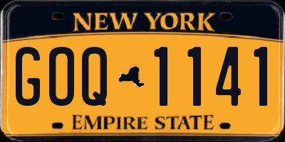 NY license plate GOQ1141