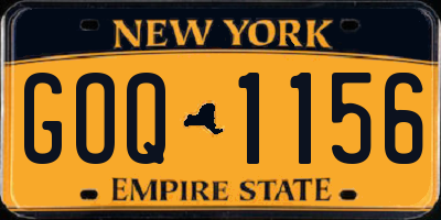 NY license plate GOQ1156