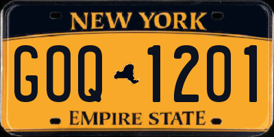 NY license plate GOQ1201