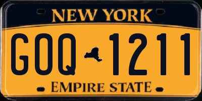 NY license plate GOQ1211