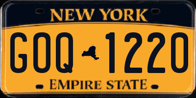 NY license plate GOQ1220