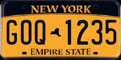 NY license plate GOQ1235