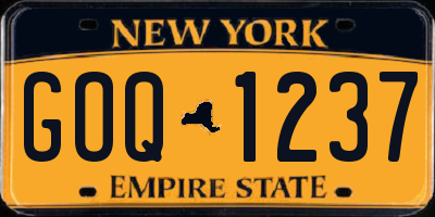 NY license plate GOQ1237