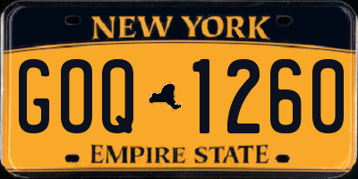 NY license plate GOQ1260