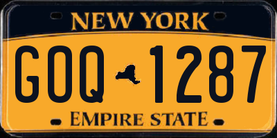 NY license plate GOQ1287