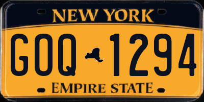 NY license plate GOQ1294