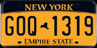 NY license plate GOQ1319