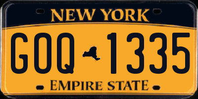NY license plate GOQ1335