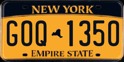 NY license plate GOQ1350