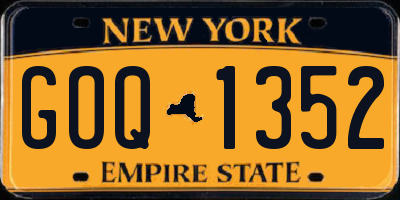 NY license plate GOQ1352