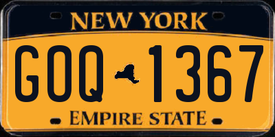 NY license plate GOQ1367