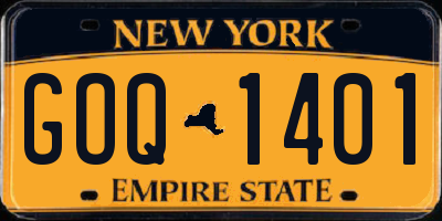NY license plate GOQ1401