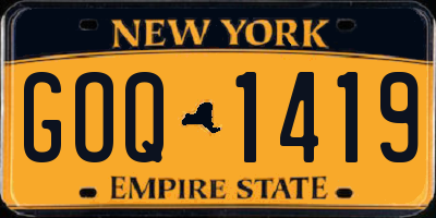 NY license plate GOQ1419