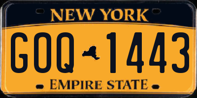 NY license plate GOQ1443