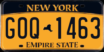 NY license plate GOQ1463