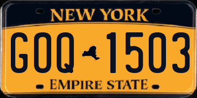 NY license plate GOQ1503