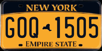NY license plate GOQ1505