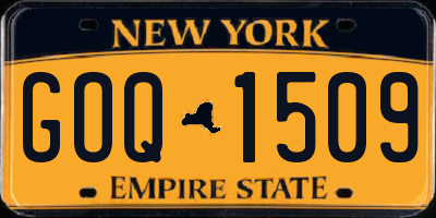 NY license plate GOQ1509