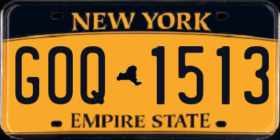 NY license plate GOQ1513