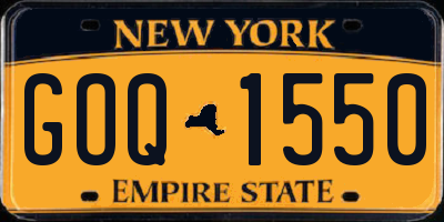 NY license plate GOQ1550