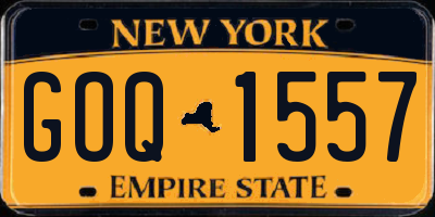 NY license plate GOQ1557