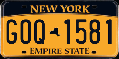 NY license plate GOQ1581