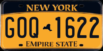 NY license plate GOQ1622