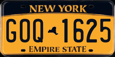 NY license plate GOQ1625