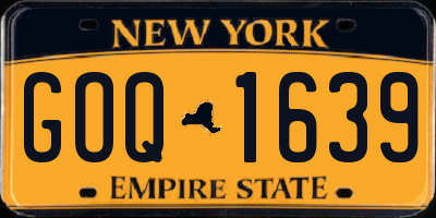 NY license plate GOQ1639