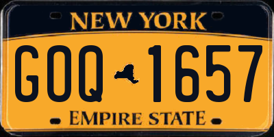 NY license plate GOQ1657