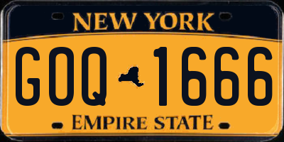 NY license plate GOQ1666
