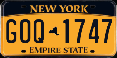NY license plate GOQ1747