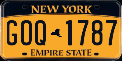 NY license plate GOQ1787