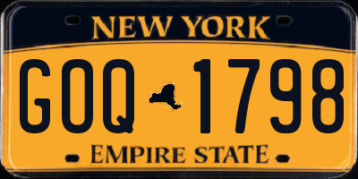 NY license plate GOQ1798