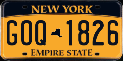 NY license plate GOQ1826