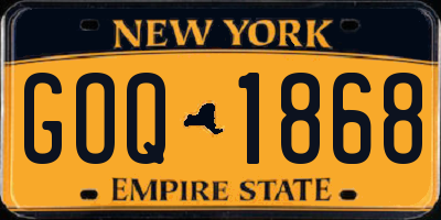 NY license plate GOQ1868