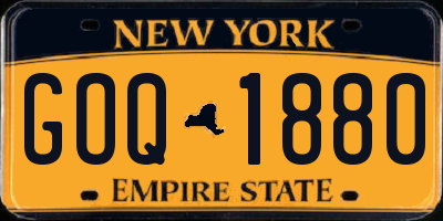 NY license plate GOQ1880