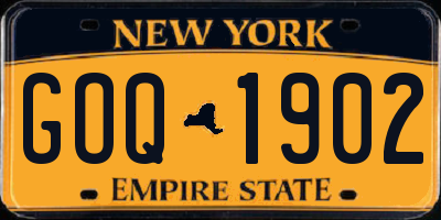 NY license plate GOQ1902