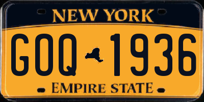 NY license plate GOQ1936