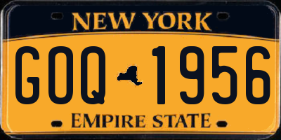 NY license plate GOQ1956