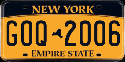 NY license plate GOQ2006