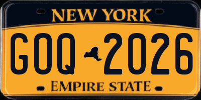 NY license plate GOQ2026