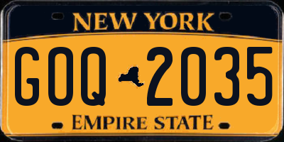 NY license plate GOQ2035