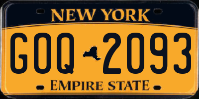 NY license plate GOQ2093