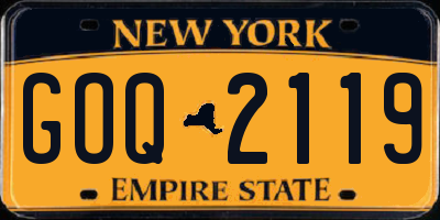 NY license plate GOQ2119