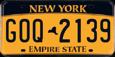 NY license plate GOQ2139