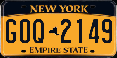 NY license plate GOQ2149