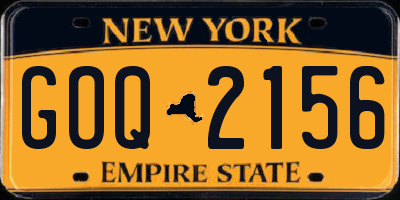 NY license plate GOQ2156