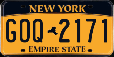 NY license plate GOQ2171